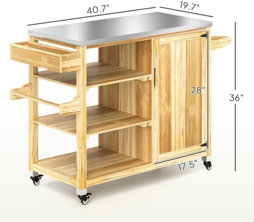 Outsunny Outdoor Grill Cart, Storage Cabinet, Outdoor Kitchen Island