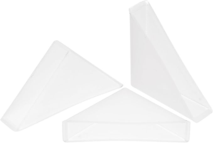 uxcell 20Pcs Plastic Corner Protectors 12x66mm Triangle Shape Glass Corner Guards Cushion for Corner Protection of Glass, Mirror, Tile, White