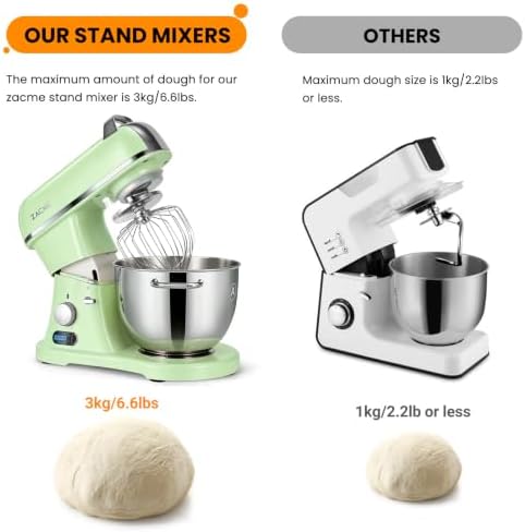 ZACME 8.4QT Commercial Stand Mixer 800W with Aluminum Die Casting Meets the Standard of NSF/ANSI 8-2023, Mixers Kitchen Electric Stand Mixer with Stainless Steel 8L Bowl, Dough Hook, Whisk and Beater