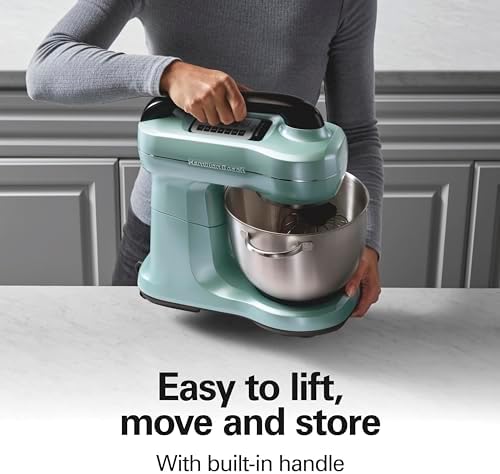 Hamilton Beach 4 Qt Electric Stand Mixer With 7 Speeds, Easy-Carry Handle