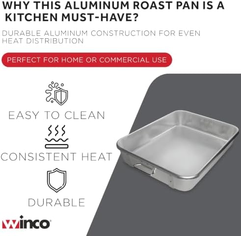 Winco 18" x 24" Aluminum Commercial Roast Pan
