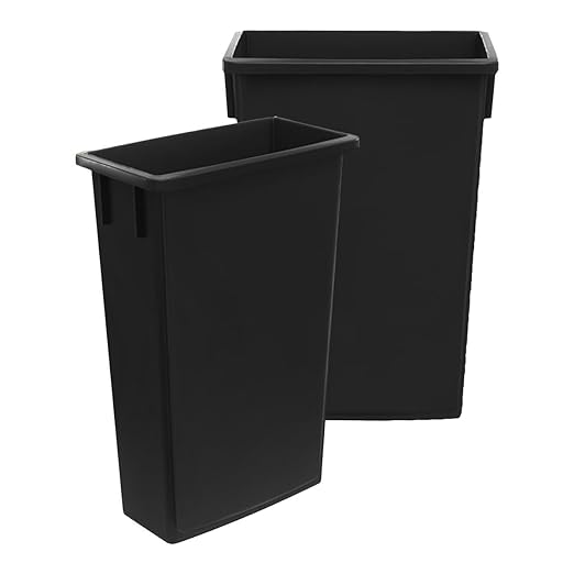 3 Pack 23 Gallon Waste Bin, Heavy-Duty Trash Can, Slim Rectangular Garbage Bin, Durable Waste Container, Recycling Bin, Plastic Wastebasket for Kitchen, Garage, Hotels, Restaurants, Office