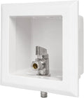 EFIELD Pex Pre-assembled Dishwasher Outlet Box, 1/2-Inch Barb Crimp Pex F1807 Inlet with Installed 1/4-Turn Ball Valve, White (Regular),(DW004)