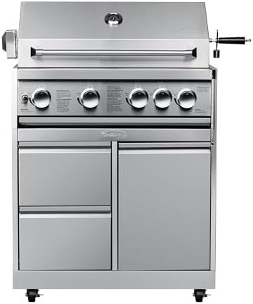 KoolMore 32 in. Heavy-Duty Outdoor Stainless-Steel Cabinet for Built-in BBQ Grill with 2 Drawers and Propane Tank Storage (KM-OKS-BQ30CAB)