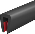 Rubber Edge Trim, Self-Adhesive Rubber Edge Protector for 1/8" Mirror and Flexiglass, EPDM Material, Fit 1/8"(3mm), Length 20 Ft, Black Color, U Channel Edge Trim