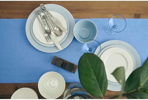 Solino Home 100% Pure Linen Table Runner Provence Blue, Fete 14 x 72 in