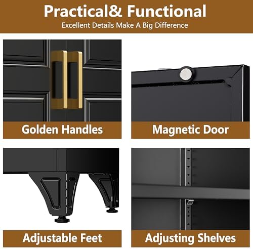 Polup 75" Metal Storage Cabinet, Tall Kitchen Pantry Cabinet with 1 Drawer