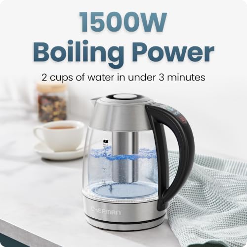 Chefman Cool Touch 1.7 L Double-Wall Electric Kettle with Tea Infuser - Image 3
