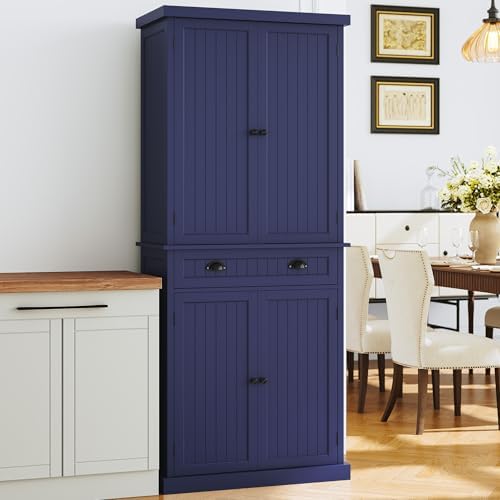 ARTPOWER 72" Tall Freestanding Pantry & Kitchen Storage Cabinet, Navy Blue