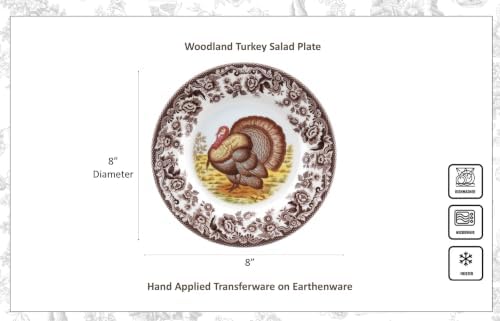 Spode – Woodland – Turkey Salad Plate - Brown/White
