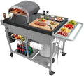 Heavy Duty Grill Cart Pizza Oven Table for Blackstone 17/22 Griddle Ninja Ooni Woodfire