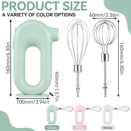 Cordless Hand Mixer, 4 Speed Handheld Egg Beater Portable Electric Whisk