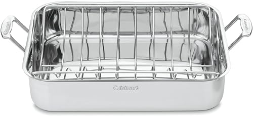 Cuisinart Chef's Classic Roasting Pan w/Rack, Stainless, 16", 7117-16UR
