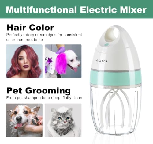 MIGECON Stand Mixer, Small Electric Mixer Kitchen Egg Beater Milk Frother