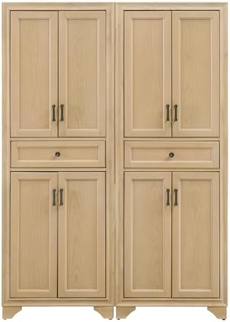 Crosley Furniture Tara 2-Piece Farmhouse Pantry Storage Cabinet Set