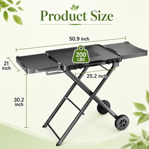 Hisencn 51 Inch Upgraded Grill Table Stand for Ninja Woodfire OG701&Pro XL