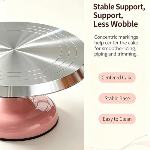 Showvigor 300W Electric Hand Mixer with 12'' Cake Turnable Stand Set