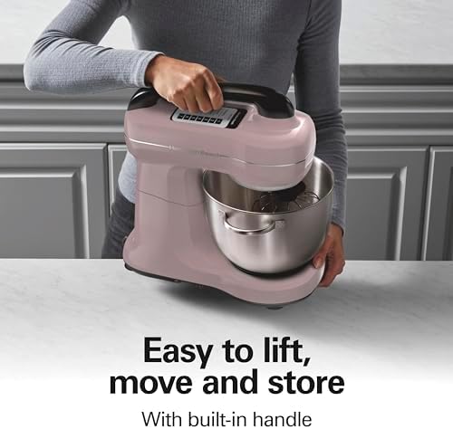 Hamilton Beach 4 Qt Electric Stand Mixer With 7 Speeds, Easy-Carry Handle