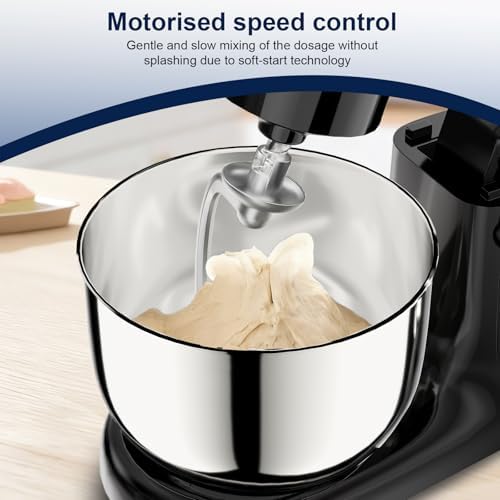 Camic Stand Mixer, 4.2QT+5.3QT Two bowls Electric Mixer,Black