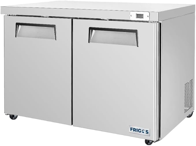 Frigos FG-UCFZ-48 48" 11.1 Cu Ft Commercial Undercounter Freezer - ETL Certified Stainless Steel Exterior, LED Lighting - Standing Freezer Included Liftgate
