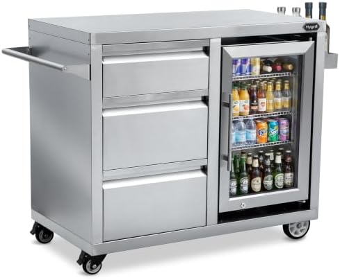 Hygrill BBQ Cart Movable Pizza Oven Table Stand, Outdoor Grill Cart
