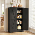Unikito Kitchen Pantry Storage Cabinet with Adjustable Shelves, Black