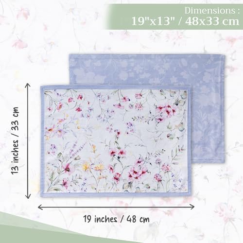 Maison d' Hermine Placemats Set of 4 Reusable 100% Cotton (13"x19")