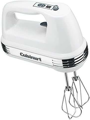 Cuisinart Power Advantage PLUS 9-Speed Hand Mixer, 220W-Motor Hand Blender Electric Mixer with 9 Speed Settings, Extra-Long Dishwasher-Safe Beaters, 3 Low Mixing Speeds, Storage Case, HM-90S, White