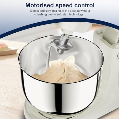 Camic Stand Mixer, 4.2QT+5.3QT Two bowls Electric Mixer,White