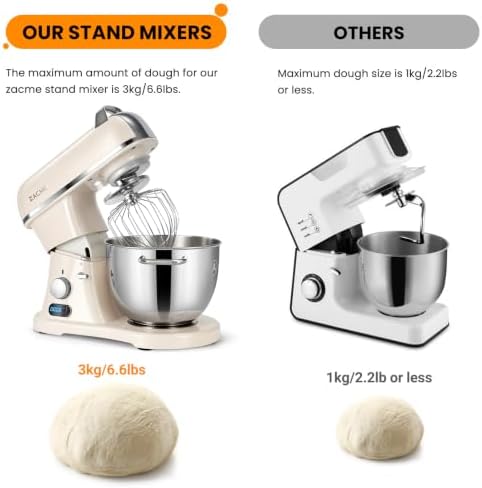 8.4QT Commercial Stand Mixer 800W with Aluminum Die Casting Meets the Standard of NSF/ANSI 8-2023, Mixers Kitchen Electric Stand Mixer with Stainless Steel 8L Bowl, Dough Hook, Whisk and Beater