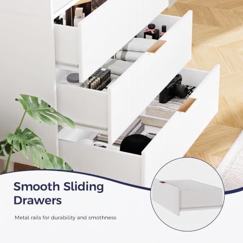 NicBex Kitchen Pantry Cabinet with 3 Drawers & Adjustable Shelves, White