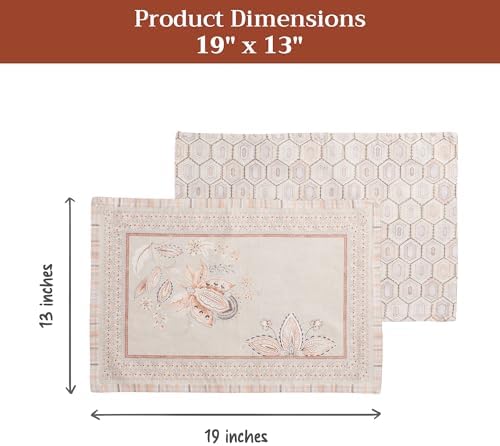 Maison d' Hermine Placemats Set of 4 Reusable 100% Combed Cotton (13"x19")