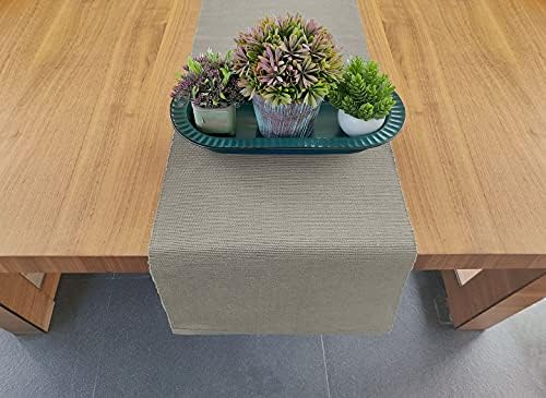AVKA Studio 100% Cotton Ribbed Table Runner - Pack of 1-13 x 72 Inches - Taupe - Dining Or Kitchen Table Runner Thick Construction for Everyday Use, Picnics, Outdoor Table, Weddings, etc
