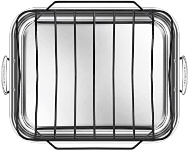 Le Creuset Stainless Steel Roasting Pan with Nonstick Rack, 16.25" x 13.25"