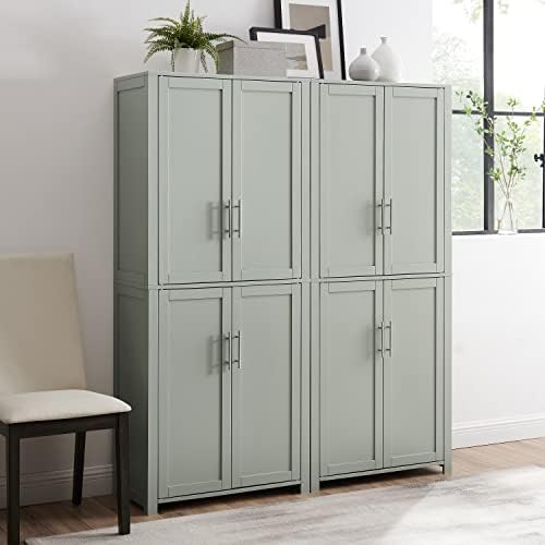Crosley Furniture Savannah 2-Piece Pantry Storage Cabinet Set