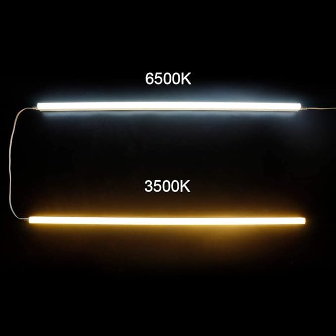 LightingWill 4 Pack LED Shop Light 2FT, Warm White 3000-3500K, 10W, Linkable T5 Integrated Fixture, Utility LED Ceiling and Under Cabinet Light, Corded Electric with Built-in ON/Off Switch