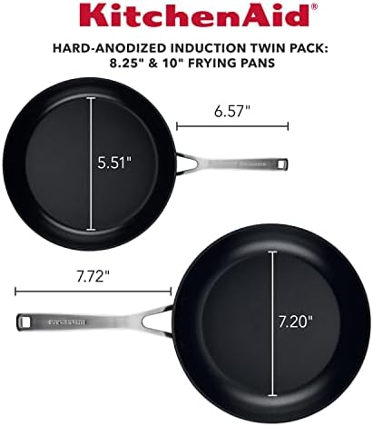 KitchenAid Hard-Anodized Induction Nonstick Frying Pan Set, 2-Piece, Black