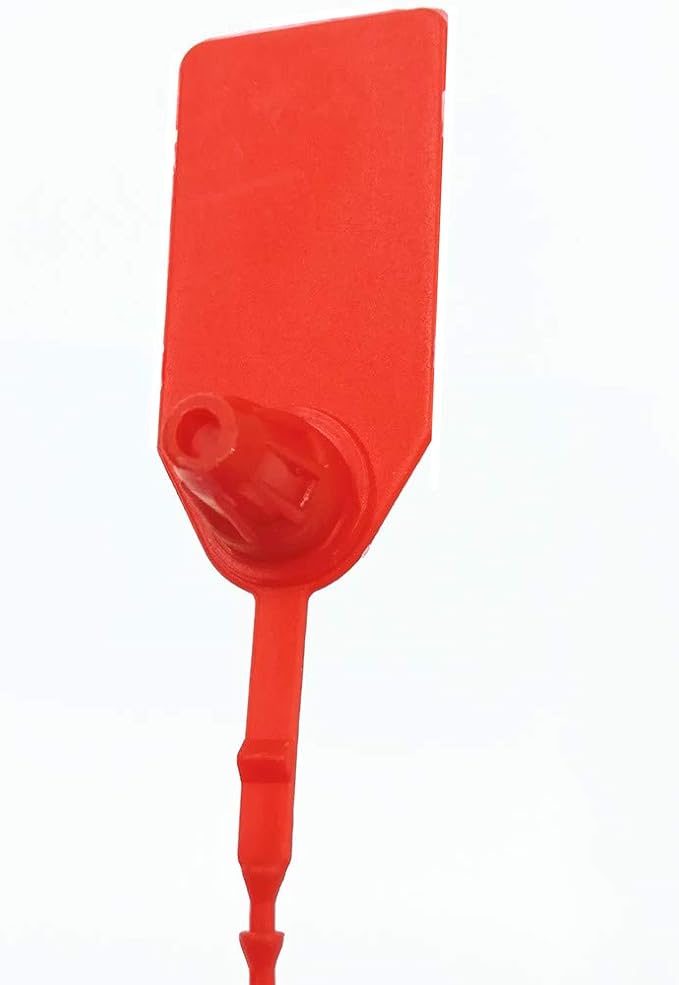 250mm Pull-Tite Security Seal Plastic Seals Signage Numbered(Package of 100) (Red)