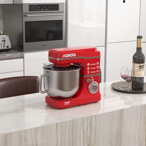 7.5QT Stand Mixer 660W | 10-Speed Tilt-Head Electric Food Mixer with Stainless Steel Bowl | Heavy Duty Dough Mixer for Baking, Bread, Cake, Cookie | Easy Clean Home Kitchen Mixer