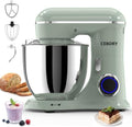 CEBORY 3-IN-1 Electric Stand Mixer, 6.5QT Bowl 660W 10-Speed Kitchen Mixer, Household Food Mixers include Dough Hook, Beater and Whisk, Bread Cake Mixer for Baking and Most Home Cooks, Morandi Green