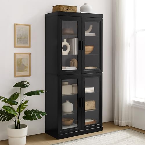 Crosley Furniture Essen Glass Door Pantry Storage Cabinet