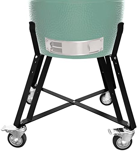 XLarge Big Green Egg Nest,Grill Stand for Big Green Egg Accessories,Rolling Nest with Heavy Duty Locking Caster Wheels Powder Coated Steel for BGE Smoker Kamado Joe Grill Stand Accessories