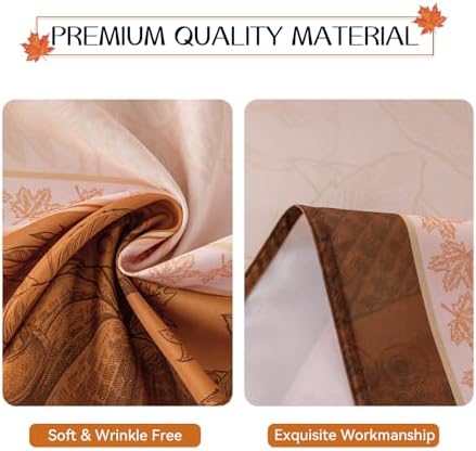 Romanstile Fall Thanksgiving Square Tablecloth 60 x 60 Inch, Orange