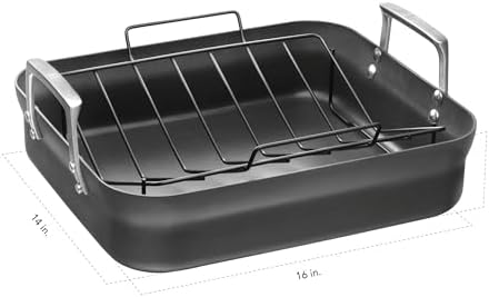 ZWILLING Motion Hard Anodized 16 x 14-inch Aluminum Nonstick Roaster Pan w/Rack & Tools