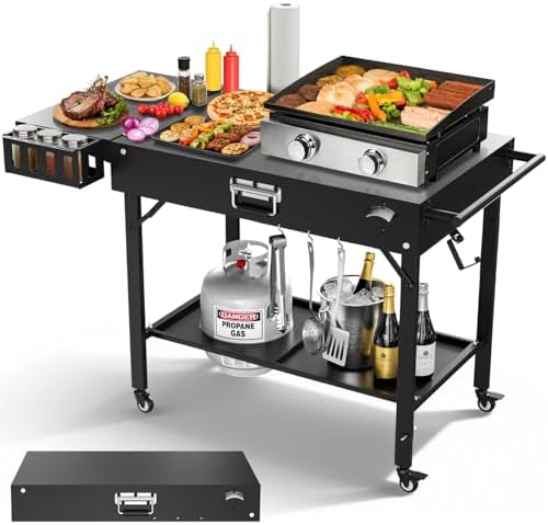 Outdoor Griddle Table, Blackstone Griddle Stand, 440lbs Folding Grill Cart