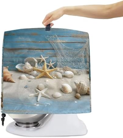 Beach Starfish Shell Print Stand Mixer Covers Kitchen Aid Mixer Cover Dust Covers with Top Handle Front Pocket Universal Fit Tilt Head and Bowl Lift Models