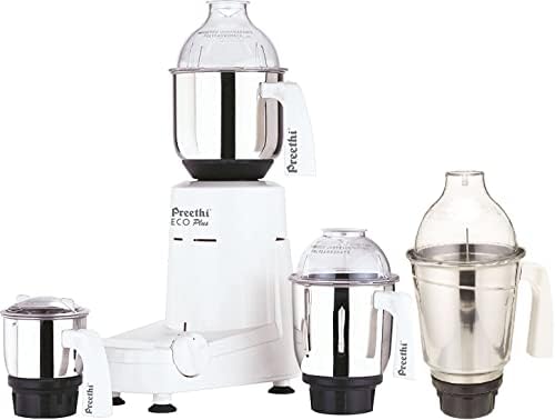 Preethi Eco Plus Mixer Grinder 110 Volts - Free Service Kit Included (3 Jar with Extra 1.75L Jar)