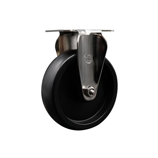 Service Caster Brand Replacement Caster for Uline Caster H-7445R-Stainless Steel Rigid Top Plate Caster with 5 Inch Polyolefin Wheel-Light Duty Replacement Caster-Fits Carts and Platform Trucks H-5547