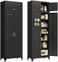 Polup 90" Pantry Cabinet, Tall Metal Storage Cabinet with Doors and Shelves