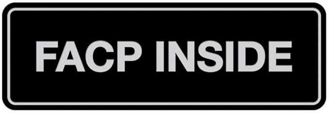 Signs ByLITA Standard FACP Inside Sign | Fire Safety Signage (Black/Silver) - Small 1 Pack